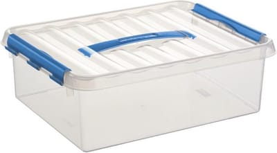 Sunware - Q-line opbergbox 12L transparant blauw - 40 x 30 x 14 cm