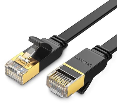 Ugreen - platte - kabel Ethernet patchkabel RJ45 Cat - 7 - STP - LAN - 10 - Gbps - 3 - m - zwart - (NW106 - 11262)