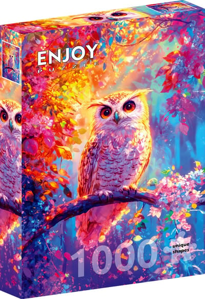 Enjoy Puzzle - Bloesuil [“Blossom Owl”] - Generatieve Kunstmatige Intelligentie - 1000 stukjes 48×68cm (H×B) - AI Puzzels voor volwassen - Enjoy-2398