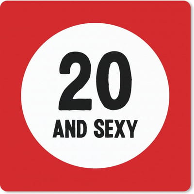 Muismat 20x20 cm - Mousepad Jubileum - 20 Jaar verjaardag - Rood - Wit - Muismatten