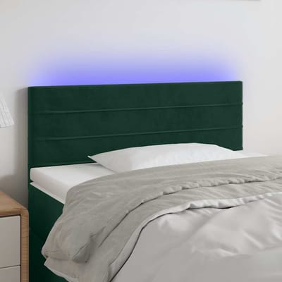 vidaXL - Hoofdbord - LED - 100x5x78/88 - cm - fluweel - donkergroen