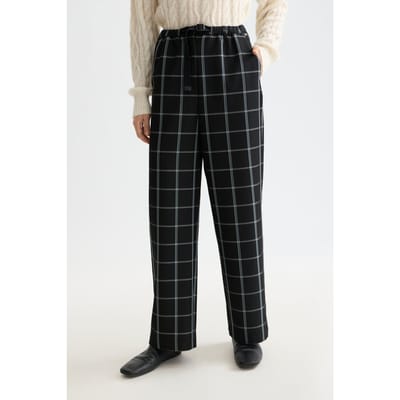 Scotch & Soda Ezra - High Rise Drawstring Pant Meteorite Window Pane Check Taglia: XS | Pantaloni Outlet | Donna