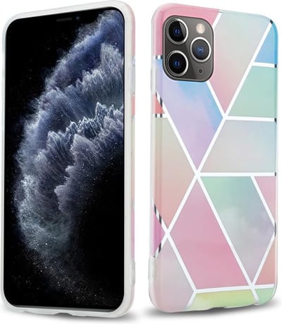 Cadorabo Hoesje geschikt voor Apple iPhone 11 PRO in Regenboog Marmer No. 11 - Beschermhoes gemaakt van TPU siliconen Case Cover met mozaïek motief