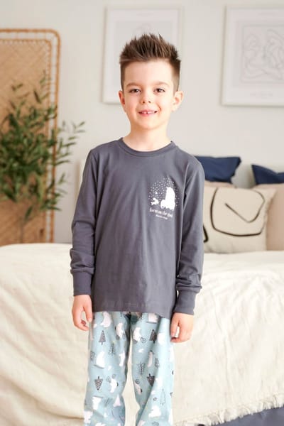 Doctor Nap Katoenen Matching Familie Gezin Pyama Jongens & Meisjes Unisex Lange Mouw Lange Broek Kerst Winter Focus Graphite PDU.5264 110/116