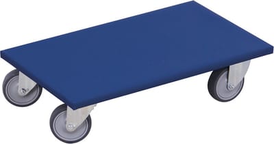 Cordes meubelkarretje meubelhondje blauwe antislip met rubberwielen 60x35 cm