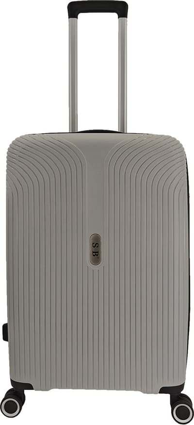 SB Travelbags Bagage koffer 65cm 4 dubbele wielen trolley - Licht Grijs - TSA slot