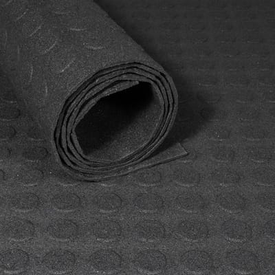 Gerecyclede rubbermat op rol - Noppen 3 mm - Breedte 120 cm
