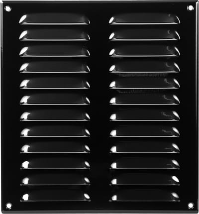 Paneir Airdesigns- metaal-260 X 280 - omgezette rand - opbouw - aanvoer & afvoer - zwart