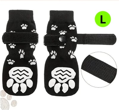 Livano Hondenschoenen Pootbeschermer - Hondenschoenen - 4 Stuks - Hondenschoentjes - Pootbescherming Hond - Waterbestendig - Zwart L