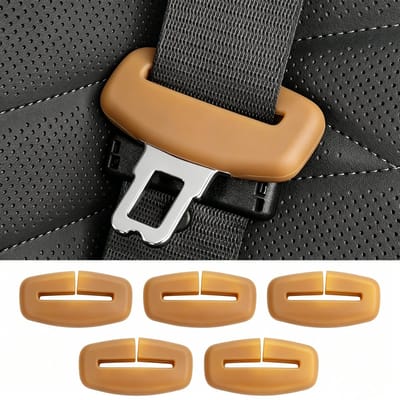 Gordelbeschermer - Gordelhoes - 8-Delige Set Auto Veiligheidsriem Beschermhoes, Silicone Krastweerstand, Geluidsdemper Bevestiging, Universele Binnenaccessoires voor Auto’s – Abrikoos