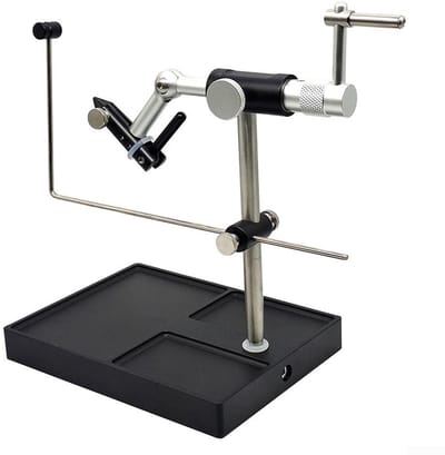 Dailygoods- Vliegbindende Bankschroef 360 Graden Draaiend - Aluminiumlegering - Roestvrij Staal - Duurzaam - Praktisch - Afmetingen 16x12x21cm - Vliegbindvise