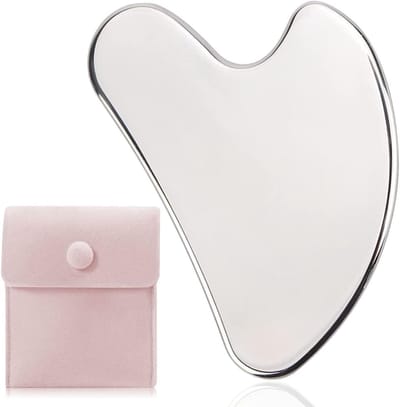 Stainless Steel Gua Sha Tool voor Lymfedrainage, Gezichtsmassage en Huidverzorging, Perfect als Cadeau voor Gezondheid en Schoonheid