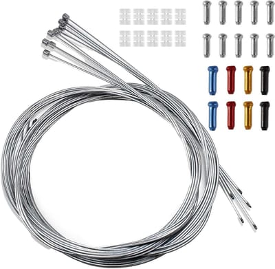 Set van 10 universele fietshiftkabels, rem- en schakelkabelkit voor mountainbike en racefiets, 1.2mm 2.05m voor eenvoudige reparatie en onderhoud