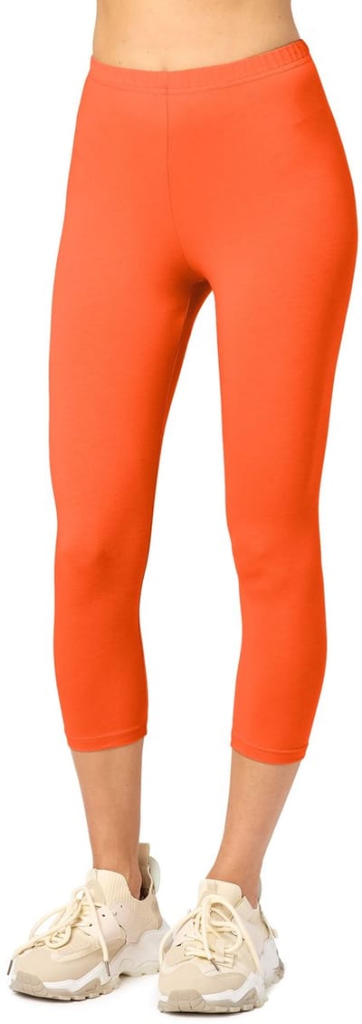 Merry Style MS-MS10-199-LE Dames Capri Leggings - Sport - Vrijetijdsbroek - 3/4 Lengte - Katoen - Sporbroek - Yogabroek - Roest - XS