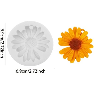 Moule à Bougie en Silicone DIY avec Motif Marguerite, Options Sans Trou et avec Trou pour Savon, Coulée de Résine Aromathérapie, Artisanat en Plâtre Décoration Intérieure Moule à Bougie