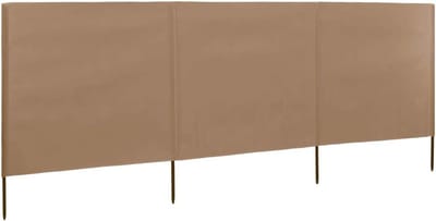 Windscherm, 3 panelen, 400 x 160 cm, vliesstof met houten haringen, voor buiten, tuin, balkon, terras, kleur antraciet