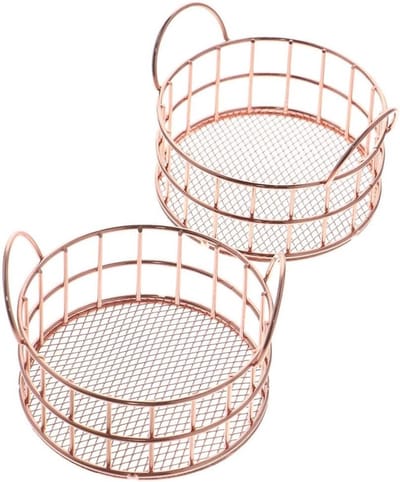 Stijlvolle Roze Gouden Paperclip Houder en Organiser voor Bureau, Metalen Desk Organizer en Dispenser