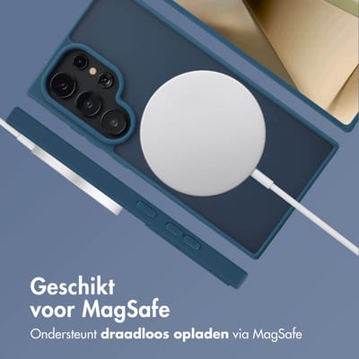 imoshion Hoesje - Geschikt voor Samsung Galaxy S24 Ultra - Color Guard Backcover met Magnetische Ring - Donkerblauw