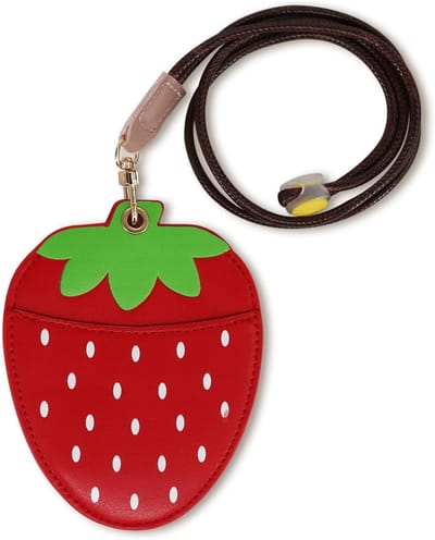Fruit ID Kaartenhouder met Koord en Doorzichtige ID Venster, Ultra-Dunne Kaartenhouder voor ID, Bus- en Toegangspassen, Ideaal voor Organisatie en Bescherming