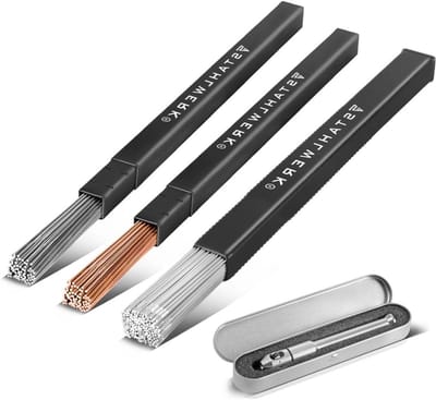 TIG Lasdraad Set - Lasstaven Assortiment - Metaal Bewerken - Drie Materiaalsoorten - Ø 24 mm x 500 mm - Zilver
