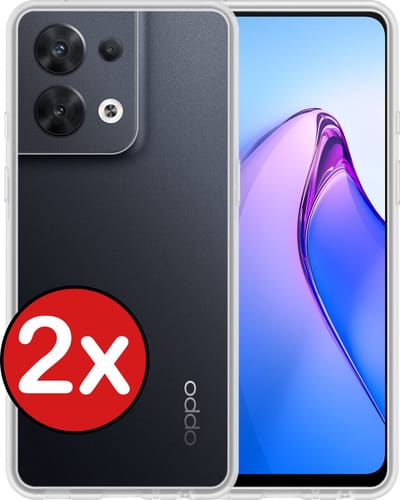 Hoesje - 2 Stuks - Geschikt voor OPPO Reno 8 - Sterk & Shockproof - Telefoonhoes - Back Cover - Case Siliconen - Telefoon Hoes - Transparant