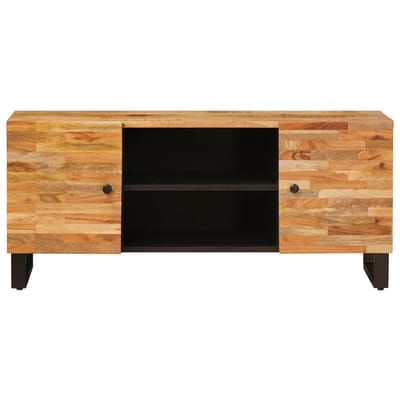 vidaXL - TV - Kast - met - opslag - Bruin - 105 - x - 33 - x - 46 - cm - Massief - Mango - Hout