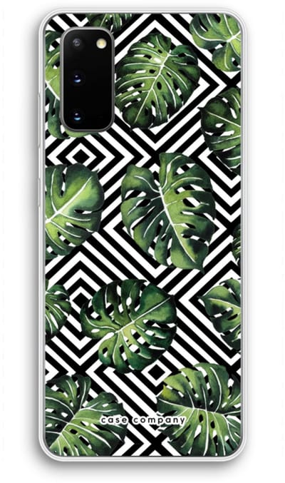 Case Company® - Hoesje geschikt voor Samsung Galaxy S20 hoesje - Geometrische jungle - Soft Cover Telefoonhoesje - Bescherming aan alle Kanten en Schermrand