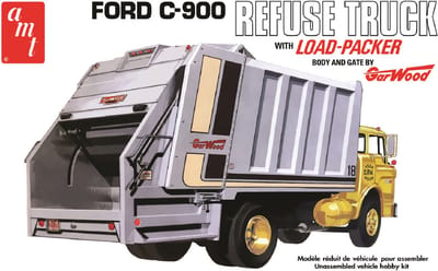 AMT Modelbouwpakket Auto - 1247 Ford C-900 Refuse Garbage Truck with load-packer Plastic - 1:25 - Modelbouw