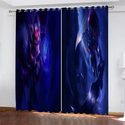 Goedkope Blauwe Kosmische Planeet Sterrenhemel Melkweg Lucht Ruimte Kinderen Verduisterende 2 Panelen Gordijn Voor Slaapkamer Woonkamer Huis Haak Decor W50xH130(CM)x2PCS-Grommet Top