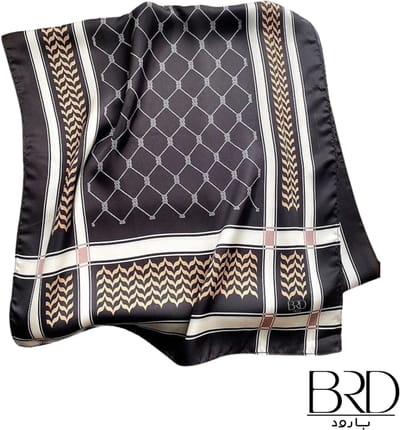 BRD® For Palestine | Smalle Satijnen Keffiyeh Sjaal Zwart