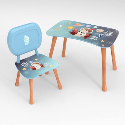Kinderen Tafel met Stoel - Kindermeubels Zitsgroep - Spelen en Leren - Montessori Design - 65 x 41 cm - Ruimte