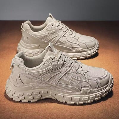 Arbeidsbeschermingsschoenen Heren Zomer Ademende Mesh Schoenen Man Antislip Slijtvast Sportief Casual Hardlopen Papa's Schoenen 44 beige