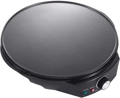 Elektrische Pannenkoekenmaker - Crêpe Apparaat - Thuis Bakken - Instelbare Temperatuur - 30 cm Diameter - Zwart