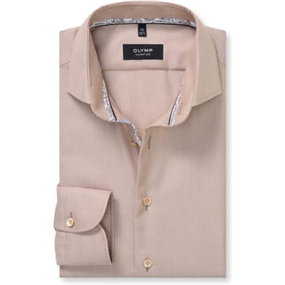 OLYMP Signature Overhemd, Tailored Fit, Signature Kent, Nougat