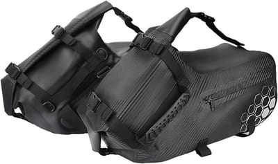 Motor zadeltassen - Zijhoezen Motor - Reisbagage Opslag - Waterdicht Duurzaam Materiaal - 28L Totaal - Zwart