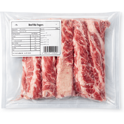 Horeca Vleescentrum Diepvries Vlees - Diepgevroren Runderribreepjes 1 kg voor professioneel gebruik.
