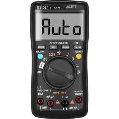 BSIDE-multimeter Automatisch/handmatig bereik Digitale universele meter 6000 tellingen LCD-scherm True RMS Smart zwart