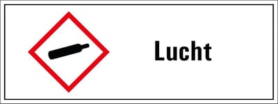Lucht GHS tekststicker 280 x 105 mm