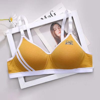 Sexy Dames Franse Ultradunne Stijl Verleiding Stijl BH met Anti-Doorzakking BH Ondersteuning 38/85C geel