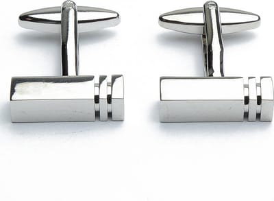 Manchetknopen - Design Balk Blok Zilver
