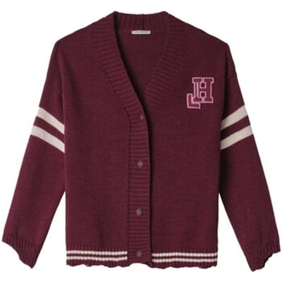 Vest Hinnominate Cardigan Con Rotture, Righe E Patch College