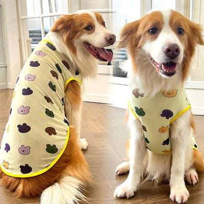 Huisdier Hond Shirts Zacht Katoen Rekbaar Lichtgewicht Zomer T-shirts Mouwloos Vest voor Kleine Middelgrote Grote Honden Katten Binnen 65kg 3XL for 13-17kg