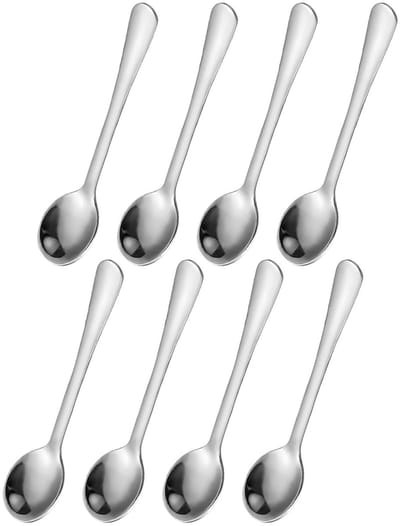 Ynkkvre - Lepels - Theelepels - Kleine Lepels - Roestvrij Staal - Mini Size - Voor Kruidenpotjes - Schattig - 8-delig Set - Spiegelende Afwerking - Voedselveilig RVS 304 - Ergonomisch Handvat - Veelzijdig Keukengereedschap