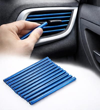 Auto Ventilatierooster Decoratie Strips – 10 Stuks Interieur Styling – Ventilatiesleuven Decoratie Auto – Buigbare ABS Ventilatierooster Clips – Universeel – Blauw