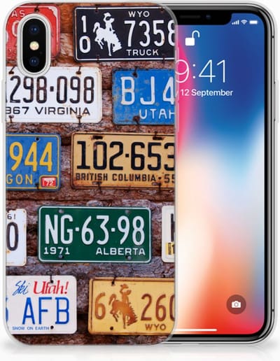 Apple iPhone X | Xs Siliconen Hoesje met foto Kentekenplaten