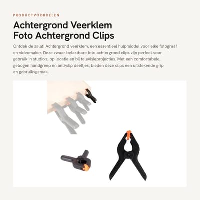 Dailygoods - Achtergrond Veerklem - Foto Achtergrond Clips - Zwaar Belastbaar - 8 Stuks - Metalen Gesp - 6,5 cm