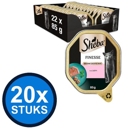 20x Sheba - Finesse Mousse Zalm - Kattenvoer Natvoer - 85g