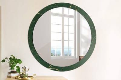 Coloray Bedrukte Spiegel - Bladomtrek Wandspiegel Decoratieve Print - 100 cm - Groente Bedrukte Spiegel - Wandspiegel Decoratieve Print - Bedrukte Spiegel - Spiegel Met Bedrukte Lijst