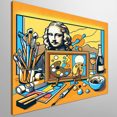 Pop art stilleven schilderij | Levendig modern stilleven weergegeven in verrassende pop art stijl | Kunst - 30x30 centimeter op Canvas | Foto op Canvas