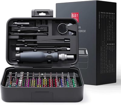 Schroevendraaierset 108 bits - Precisiegereedschapset - Kleine reparaties - Duurzame magnetische bits - 108 delig - Zwart